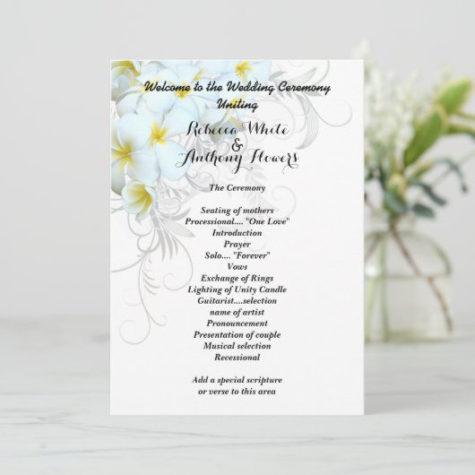 Sjabloon Hawaiian Plumeria Program (Staand voorkant)