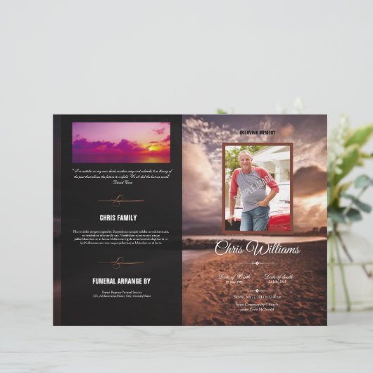 Sjabloon Herdenkingsprogramma (Staand voorkant)