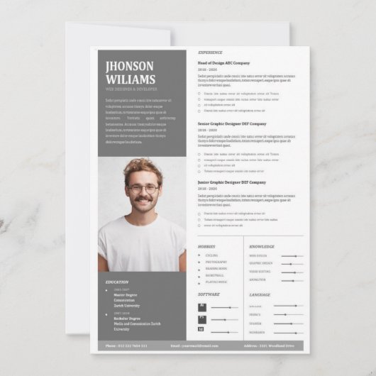 Sjabloon hervatten kaart (Voorkant)