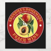 Sjabloon  Homemade Peach Wijn Label Etiket (Enkel label)