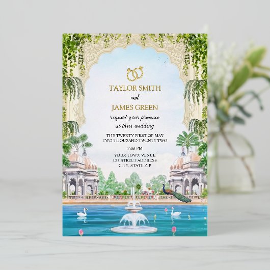 Sjabloon huwelijksuitnodiging | Verloving (Staand Voorkant)