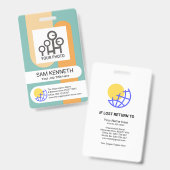 Sjabloon-ID met simpele verticale strepen voor per Badge (Voor- en achterkant)