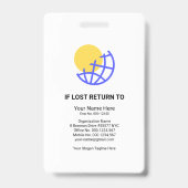 Sjabloon-ID met simpele verticale strepen voor per Badge (Achterkant)