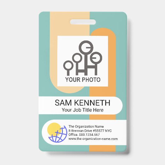 Sjabloon-ID met simpele verticale strepen voor per Badge (Voorzijde)