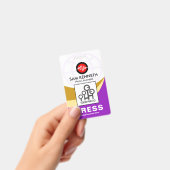 Sjabloon ID persfoto Globale kromminggolven Badge (Handheld)