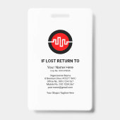 Sjabloon ID persfoto Globale kromminggolven Badge (Achterkant)