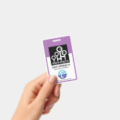 Sjabloon-ID voor pasfoto van werknemer met paarse Badge (Handheld)