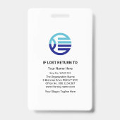 Sjabloon-ID voor pasfoto van werknemer met paarse Badge (Achterkant)