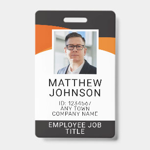 Sjabloon-ID voor zakelijke werknemersfoto's naam Badge