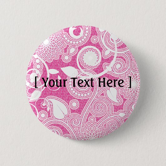 SJABLOON in Roze - Gepersonaliseerd Ronde Button 5,7 Cm (Voorkant)