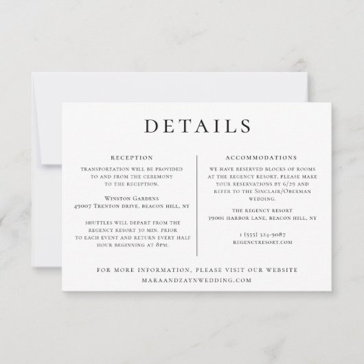 Sjabloon Informatie over bruiloft Kaart (Voorkant)