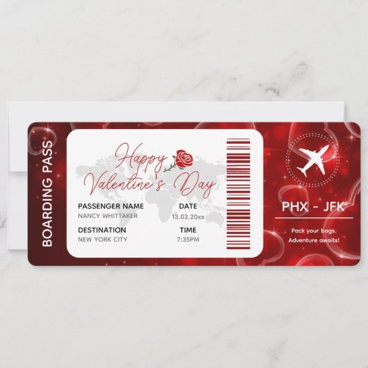 Sjabloon instapkaart voor valentijns: verrassingsr (Voorkant)