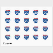 Sjabloon INTERSTATE-tekenklasse van 20XX Ronde Sticker (Vel)