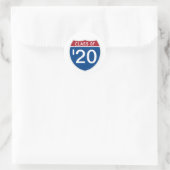 Sjabloon INTERSTATE-tekenklasse van 20XX Ronde Sticker (Tas)