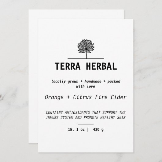 Sjabloon inzake productetiketten voor landbouwers kaart (Voorkant / Achterkant)