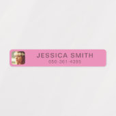 Sjabloon jouw naam, foto- en telefoonlabels voor S Labels (Design 1)