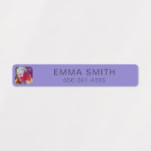 Sjabloon jouw naam, foto- en telefoonlabels voor S Labels (Design 2)