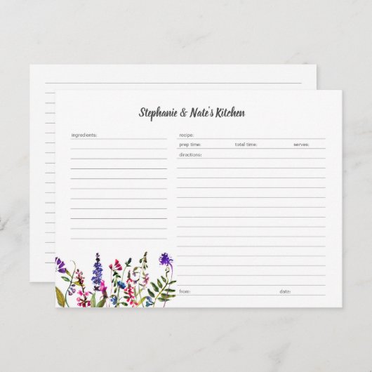 Sjabloon Kaart in onbewerkte bloem (Voorkant / Achterkant)