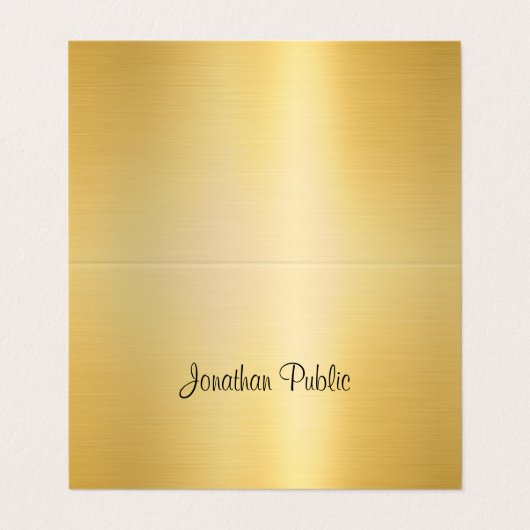 Sjabloon Kalligrafie Faux Gold Modern Professionee Visitekaartje (Buitenkant ongevouwen)