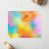 Sjabloon kalligrafie monogram Aangepast kleurrijk (Voorkant / Achterkant in situ)