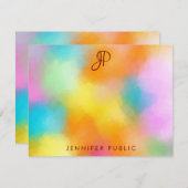 Sjabloon kalligrafie monogram Aangepast kleurrijk (Voorkant / Achterkant)