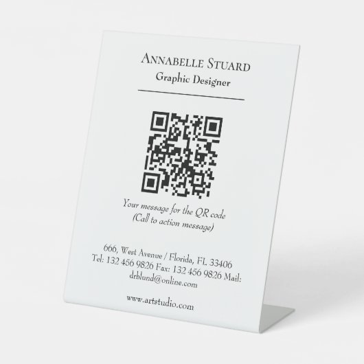 Sjabloon kantoorbenodigdheden bureau accessoires reclamebord met voetstuk (Voorkant)