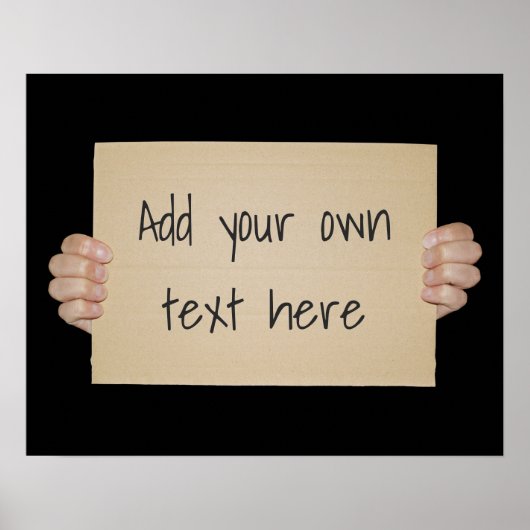 Sjabloon kartonnen protestbord poster (Voorkant)