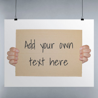 Sjabloon kartonnen protestbord poster