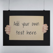 Sjabloon kartonnen protestbord poster