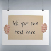 Sjabloon kartonnen protestbord poster