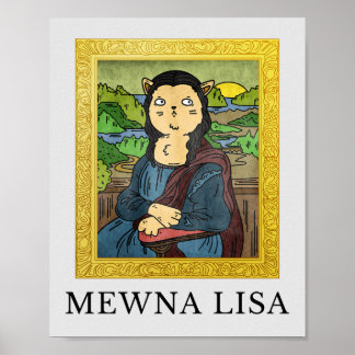 Sjabloon katten en honden met beroemde schilderije poster