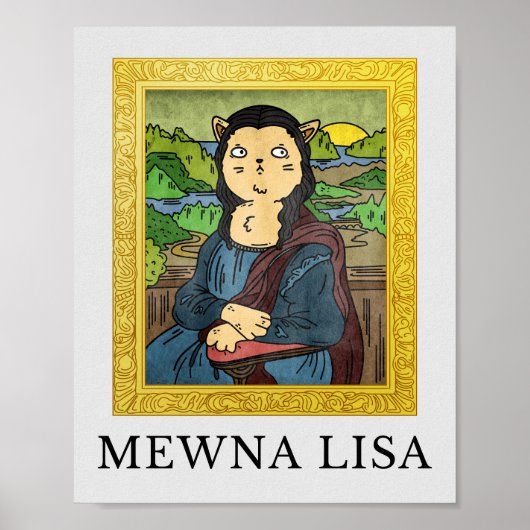 Sjabloon katten en honden met beroemde schilderije poster (Voorkant)