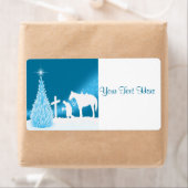 Sjabloon kerstcowboy Praying Name Tag Etiket (Insitu)