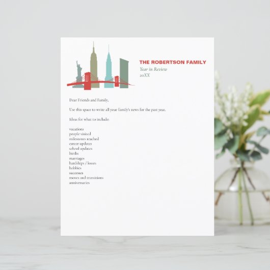 Sjabloon kerstfeestdag New York Skyline (Staand voorkant)