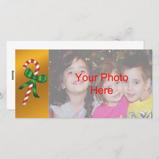 Sjabloon kerstfeestdag snoepje met fotokaart (Voorkant / Achterkant)