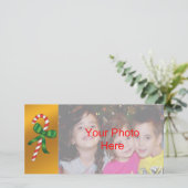 Sjabloon kerstfeestdag snoepje met fotokaart (Staand voorkant)