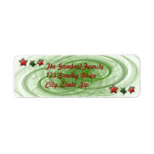 Sjabloon kerstgroene spieren rode sterren etiket (Voorkant)