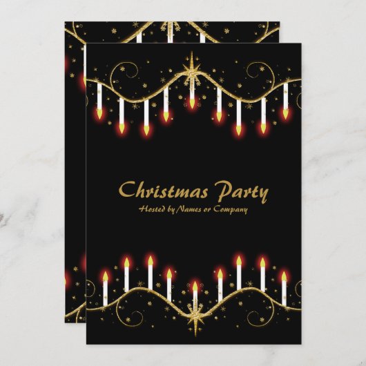 Sjabloon kerstkaarsen kaart (Voorkant / Achterkant)