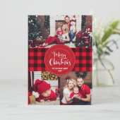 Sjabloon kerstkaart met foto kaart (Staand voorkant)