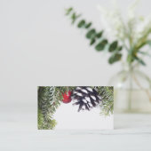 Sjabloon kerstmis met rode bessen visitekaartje (Staand voorkant)