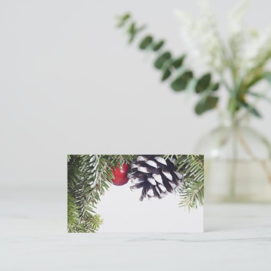 Sjabloon kerstmis met rode bessen visitekaartje (Staand voorkant)