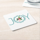 Sjabloon kerstmis Mistletoe & Joy Text Kartonnen Onderzetters (Schuin)