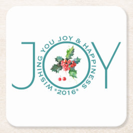 Sjabloon kerstmis Mistletoe & Joy Text Kartonnen Onderzetters