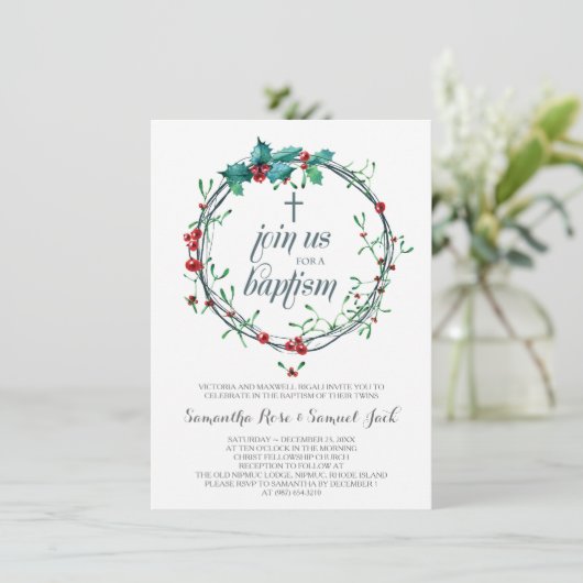 Sjabloon kerstmis uitnodiging (Staand voorkant)