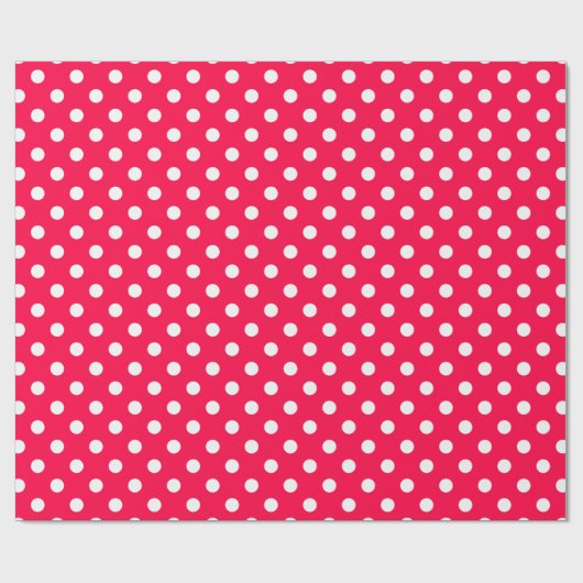 Sjabloon kerstrode witte pooldots cadeaupapier (Vlak)