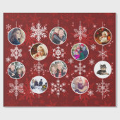 Sjabloon kerstrood 10-reeks foto's cadeaupapier (Vlak)