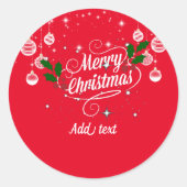 Sjabloon kerstsierdesign ronde sticker (Voorkant)