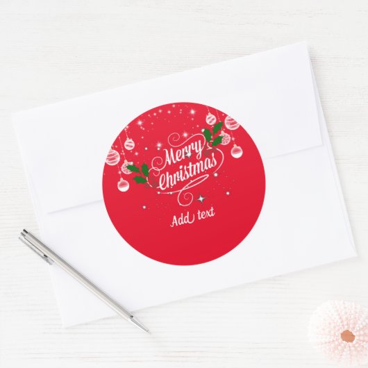 Sjabloon kerstsierdesign ronde sticker (Envelop)
