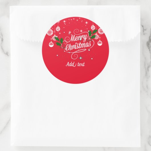 Sjabloon kerstsierdesign ronde sticker (Tas)