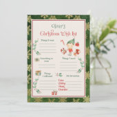 Sjabloon kerstverlanglijst kaart (Staand voorkant)